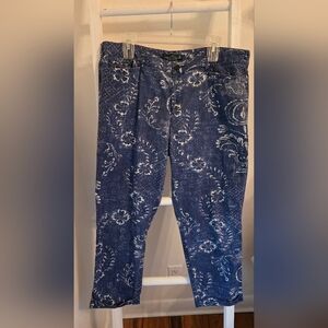 Ralph Lauren Blue Floral Patterned Capri Pants